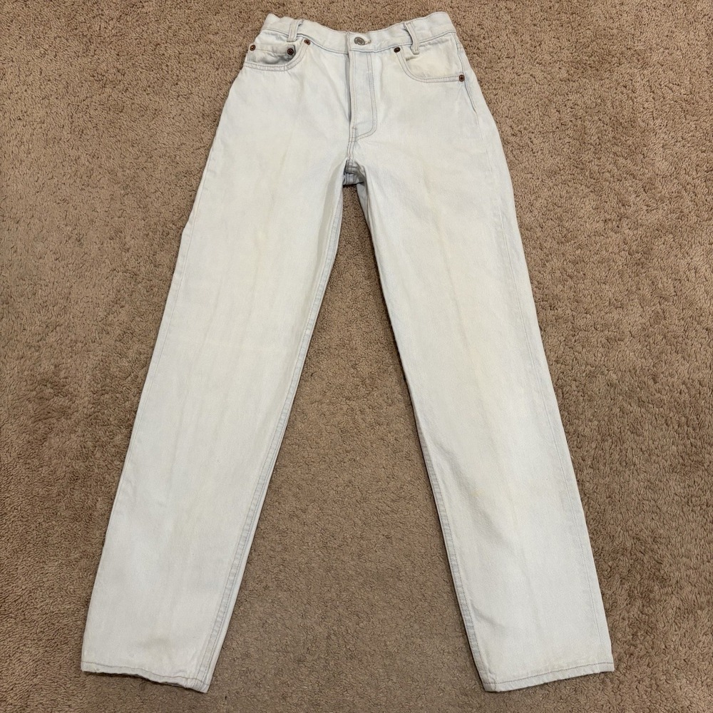 Vintage 90s Levi's 701 XX Button Fly Blue Denim 25x29 Student Jeans USA MADE